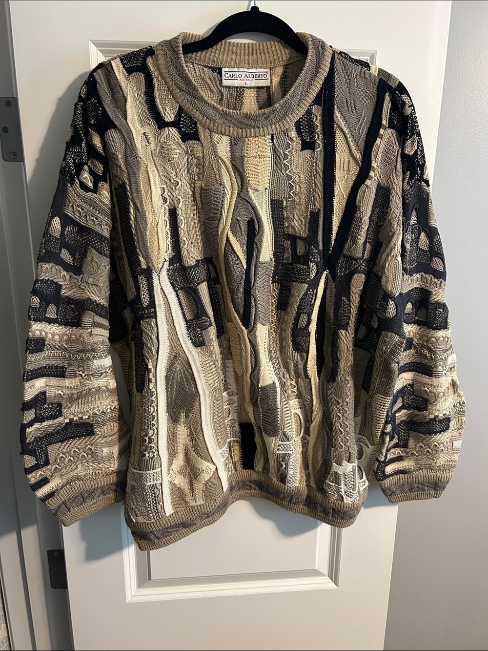 90s vintage- Carlo Alberto 3D print Coogi inspired cotton sweater